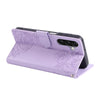 For Samsung Galaxy A26 5G Rose Flower Embossed 3-Card Slots Leather Phone Case(Purple)