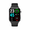 F100 1.7 inch HD Square Screen Leather Strap Smart Watch Supports Body Temperature Monitoring/Blood Oxygen Monitoring(Black)