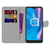 For Alcatel 1S (2020) / 3L (2020) Coloured Drawing Cross Texture Horizontal Flip PU Leather Case with Holder & Card Slots & Wallet & Lanyard(Purple Green Starry Sky)