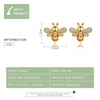 S925 Sterling Silver Earrings Bee Inlaid Female Earrings, Color:Gold