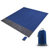 Polyester Waterproof Plaid Cloth Pocket Picnic Mat Outdoor Camping Beach Mat, Size: 2.1 x 2m(Royal Blue + Dark Gray)