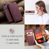 For Samsung Galaxy S25 5G CaseMe 013 Multifunctional Horizontal Flip Leather Phone Case(Red)