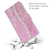 For Samsung Galaxy Note 20 Glitter Powder Horizontal Flip Leather Case with Card Slots & Holder & Lanyard(Pink)