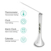 3.5W Foldable Dimmable Calendar Temperature Alarm Clock LED Table Lamp Night Reading Light(White)