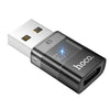 hoco UA36C USB Male to USB-C / Type-C Female OTG Transparent Adapter(Black)