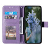 For Samsung Galaxy A36 Totem Flower Embossed Leather Phone Case with Lanyard(Purple)