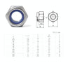 60 PCS Car 304 Stainless Steel Lock Nuts Nylon Insert Locknut Kit M3-M10