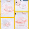 C0552 Bowknot Dot Baby Pot Hat Cotton Hat Fisherman Hat, Size: Around 48cm(White)