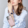 For Samsung Galaxy A52 4G / 5G / A52s 5G Rhombic Dual Buckle Card Slots Phone Case with Lanyard(Rose Gold)
