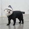 Waterproof Dog & Cat Raincoat with Visor & Shoes, XL Black