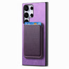 For Samsung Galaxy S25 Ultra 5G Retro Magsafe Card Bag PU Back Cover Phone Case(Purple)