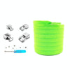 3 Sets SLK16 Metal Hook Lazy People Free-Tied Elastic Lace(Green)