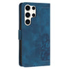For Samsung Galaxy S25 Ultra 5G Tulips Embossed Leather Phone Case with Lanyard(Blue)