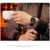 358 YAZOLE Men Fashion Business Waterproof Leather Band Quartz Wrist Watch(Brown)