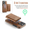 For iPhone 15 Pro Max DG.MING MAGKING-K2 Series MagSafe RFID Card Bag Detachable Phone Case(Brown)