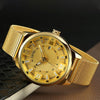 SKMEI 9166 Fashion Men Business Watch 30m Waterproof Metal Quartz Wristwatch(Gold)