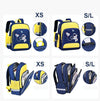 6623 Cartoon Load-reducing Children Schoolbag with Reflective Strips, Size: S (Blue Pink)