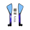 2 PCS Motorcycle Parts CNC Technology Aluminum Alloy Rearview Mirror Side Mirror(Blue)