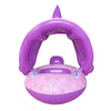 Baby Cartoon Animal Swimming Ring With Awning(Purple)