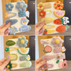 Plush Hair Clip Children Clip Headdress Side Bangs Clip(17 In 1 No.5 Orange+Green)