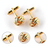 French Style Fashion Knot Design Men Cufflinks, Party Suit Shirt Cuff Buttons(Gold)