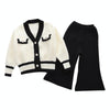 Baby Girls Winter Clothes Set Knit Sweater and Pants Autumn Girl Clothing, Size: 130(Black and White)