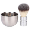 Stainless Steel Animal Hair Beard Brush Manual Stirring And Foaming Shaving Tool, Specification: Bowl + Brush