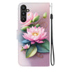 For Samsung Galaxy A34 5G Crystal Texture Colored Drawing Leather Phone Case(Lotus)