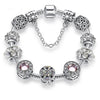 Women Fashion Simple Panjia Opal Crystal Alloy Bracelet, Length:20cm(Silver)