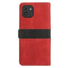 For Samsung Galaxy A03 Grid Stitching Leather Phone Case with Lanyard(Red)