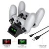 For PS4 Slim / Pro Gamepad Docking Charger Controller Dual Charger With Display Lights(Black)