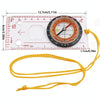 2 in 1 Compass with Map Measuring Ruler Lanyard Emergency Survival Tool(Transparent)