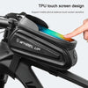 WHEEL UP Hard Shell Bicycle Bag Front Beam Bag Mountain Bike mobile Phone Touch Screen Tube Bag Riding Equipment(Colorful reflective models)