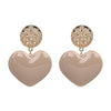 Peach Heart Earrings Retro Series Acrylic Stud Earrings for Women(Light Brown)