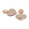 Peach Heart Earrings Retro Series Acrylic Stud Earrings for Women(Light Brown)