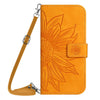 For Samsung Galaxy A56 5G Skin Feel Sun Flower Embossed Flip Leather Phone Case with Lanyard(Yellow)