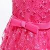 Girls Irregular Embroidered Beaded Bow-knot Tutu Sleeveless Dress Show Dress, Appropriate Height:90cm(Magenta)