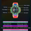 SMAEL 8027 Multifunctional Alloy Sports Colorful Watch Men Electronic Watch(Rose Gold)