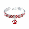 Diamond Dog & Cat Collar, Red & White, M (Elasticated)