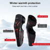 MOTOLSG 2 in 1 Knee Pads Motorcycle Bicycle Riding Warm Fleece Soft Protective Gear (Black Red)