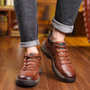 Men Leather Casual Shoes Non-slip Outdoor Hiking Shoes, Size: 39(Black)