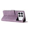 For Xiaomi Redmi K70 / K70 Pro Skin Feel Stripe Pattern Leather Phone Case with Long Lanyard(Purple)