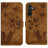 For Samsung Galaxy A26 5G Butterfly Cat Embossing Flip Leather Phone Case(Brown)