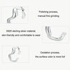 Sterling Silver S925 Simple Wavy Opening Adjustable Ring