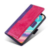 For Asus ZenFone 8 ZS590KS Contrast Color Side Buckle Leather Phone Case(Purple + Rose Red)