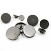 Gun Black 100 PCS Flat Metal Button Clothing Accessories, Diameter:15mm