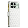 For Xiaomi Redmi K70 / K70 Pro Diamond Lattice Zipper Wallet Leather Flip Phone Case(White)