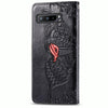 For Asus ROG Phone 3 ZS661KS Butterfly Love Flower Embossed Horizontal Flip Leather Case with Bracket / Card Slot / Wallet / Lanyard(Black)