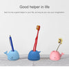 3 PCS Silicone Whale Toothbrush Holder Desktop Office Pen Holder(Dark Blue)