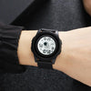 SKMEI 1883 Ultra-Thin Case Sports Multi-Function Watch Astronaut Watch(Black White Machine)